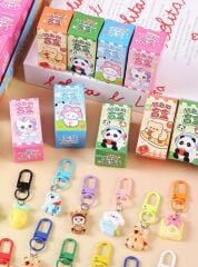 Toptan Lüks Çanta Fermuar Süsü Anahtarlık Charm 24 Adet Kutulu