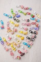 Toptan Lüks Çanta Fermuar Süsü Anahtarlık Charm 24 Adet Kutulu