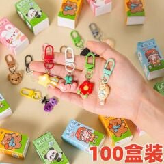 Toptan Lüks Çanta Fermuar Süsü Anahtarlık Charm 24 Adet Kutulu