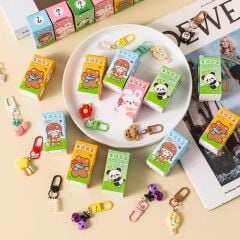 Toptan Lüks Çanta Fermuar Süsü Anahtarlık Charm 24 Adet Kutulu