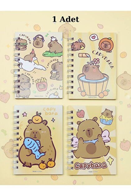 Toptan Capybara Mini Spiralli Not Defteri