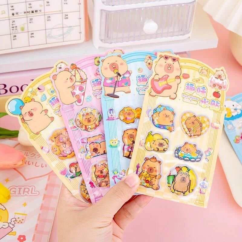 Toptan Capybara Puffy Sticker Collection