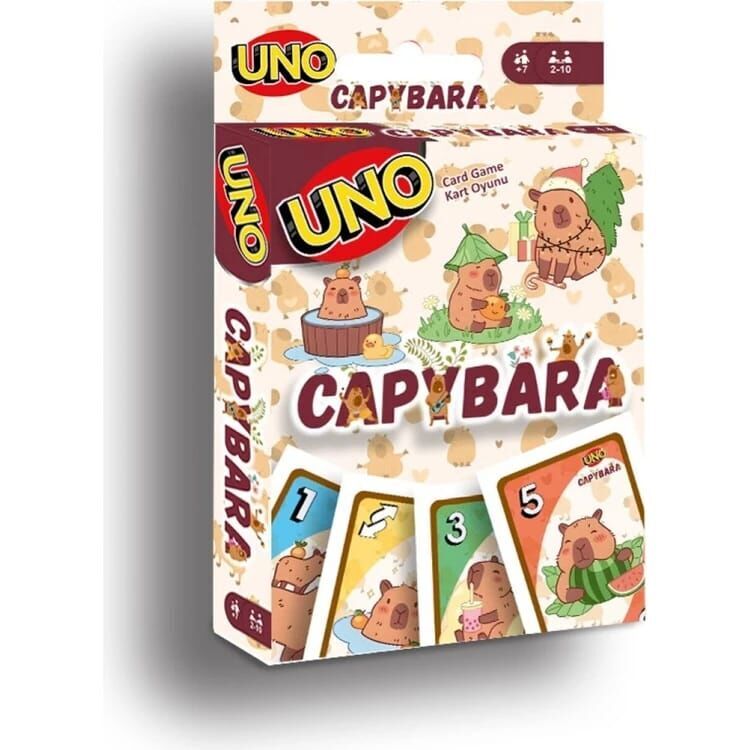 Toptan Capybara Temalı UNO Eğlence Kart Oyunu