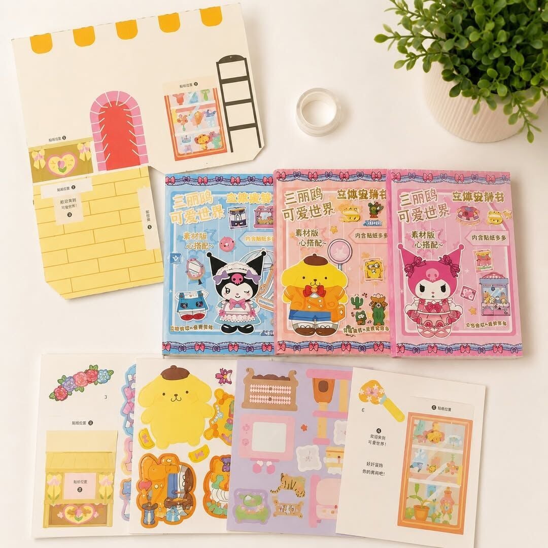 Toptan Sanrio Sahne Kurma Sticker Kitabı