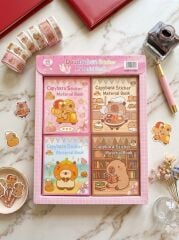 Toptan Capybara Kawaii Sticker Kitabı – 48 Sayfa Dekoratif Çıkartma Seti